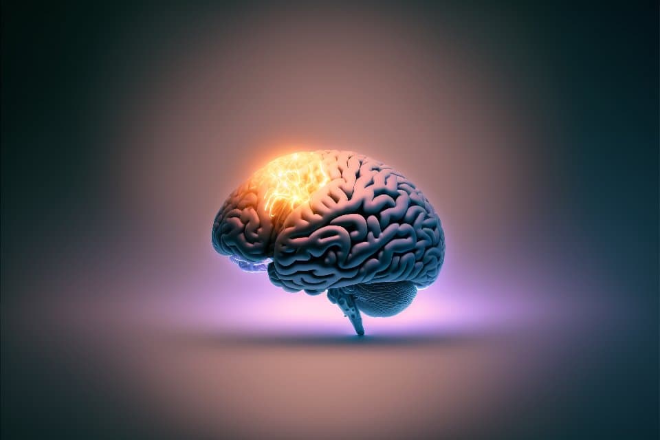 Enterprise RAG HR Assistant — glowing AI brain